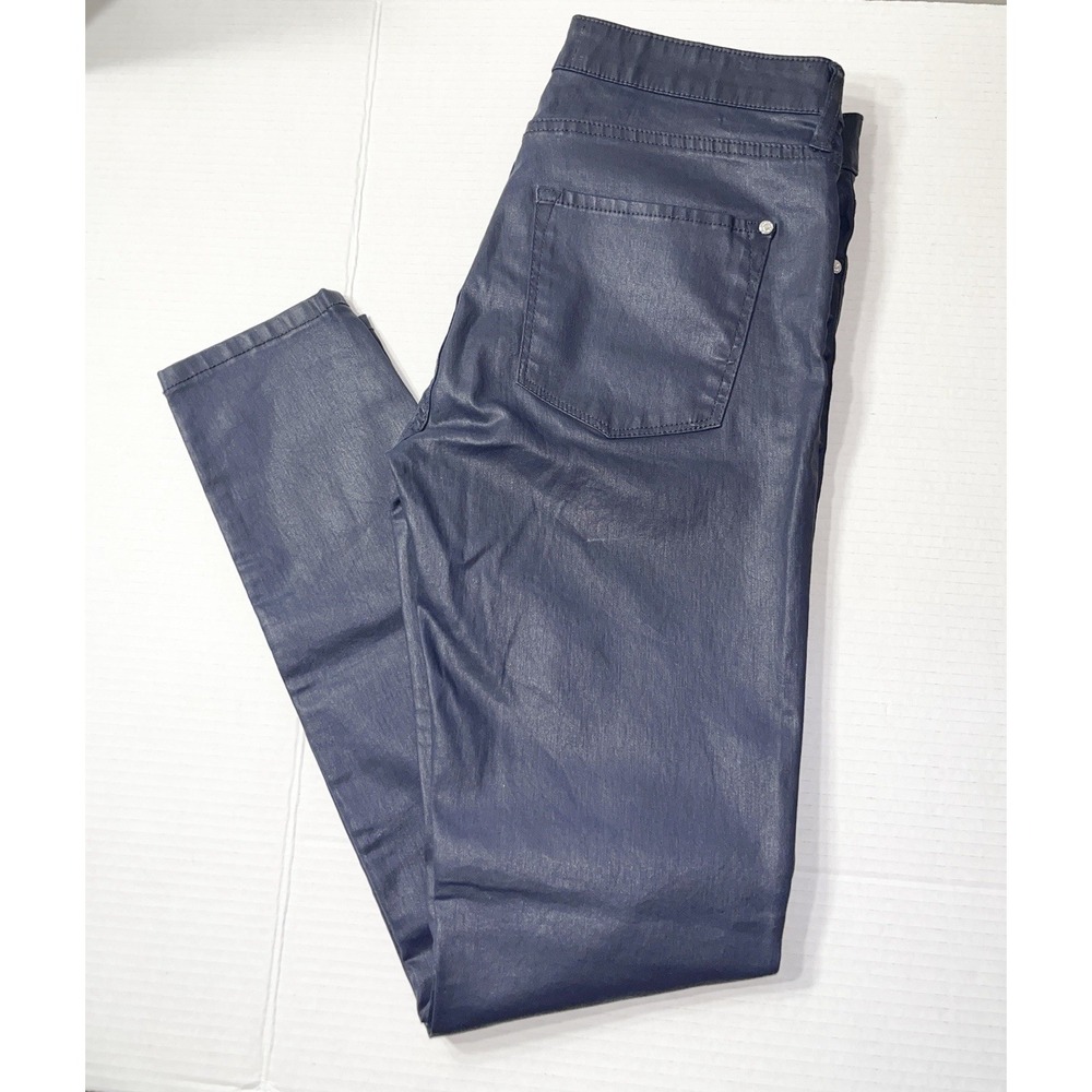 Mango Denim Jeans Women's 6 Blue Waxed Cotton Belle‎ Date Night